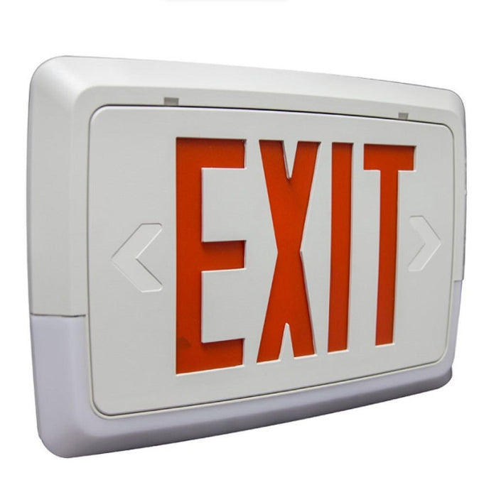 Halco EMG-LPCU-R-WH Low Profile Exit And Emergency Combination Single Face Red Legend White Housing (97139)