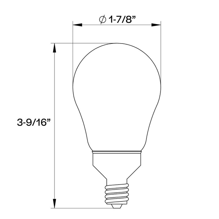 Halco 9A15-FR-FLED4-950-E12-D LED Filament A15 Lamp Candelabra E12 Base 5000K 8.8W 800Lm Frosted 90 CRI 120V Dimmable (82511)