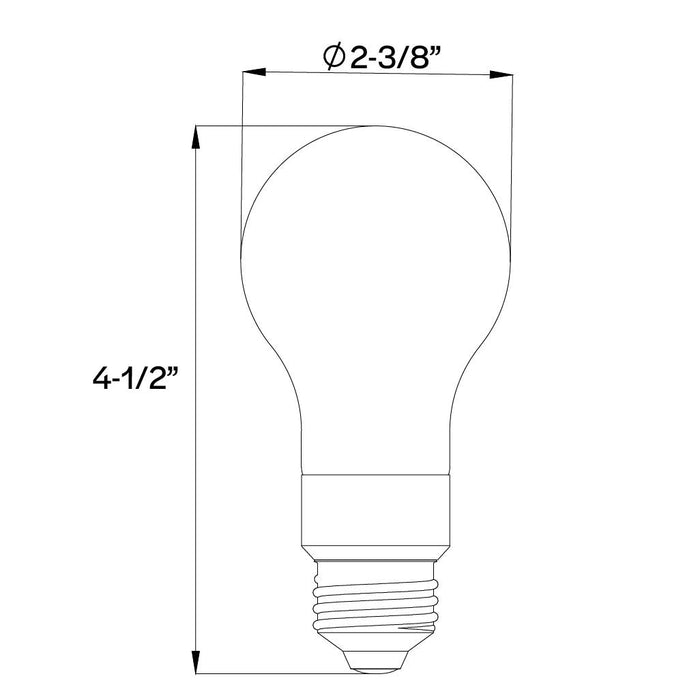 Halco 9A19-CL-FLED4-9CS-E26-D LED Filament A19 Lamp E26 Base CCT Selectable 2700K/3000K/3500K/4000K/5000K 8.8W 800Lm Clear 90 CRI 120V Dimmable (82533)