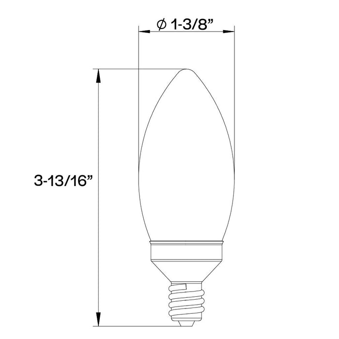 Halco 9B11-CL-FLED4-950-E12-D LED Filament B11 Lamp Candelabra E12 Base 5000K 8.8W 800Lm Clear 90 CRI 120V Dimmable (82563)