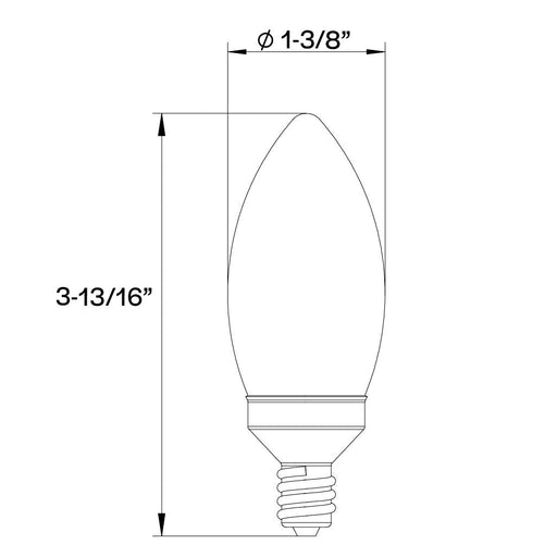 Halco 9B11-FR-FLED4-927-E12-D LED Filament B11 Lamp Candelabra E12 Base 2700K 8.8W 800Lm Frosted 90 CRI 120V Dimmable (82564)