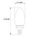 Halco 9B11-FR-FLED4-927-E12-D LED Filament B11 Lamp Candelabra E12 Base 2700K 8.8W 800Lm Frosted 90 CRI 120V Dimmable (82564)