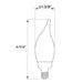 Halco 9CA11-CL-FLED4-950-E12-D LED Filament CA11 Lamp Candelabra E12 Base 5000K 8.8W 800Lm Clear 90 CRI 120V Dimmable (82611)