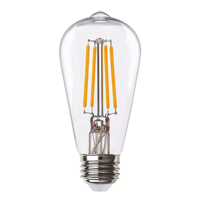 Halco 9ST19-CL-FLED3-930-D 8W Clear Filament LED ST19 3000K Dimmable E26 Base (85143)