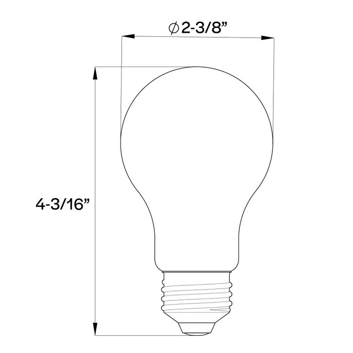 Halco A19-CL-FLED4-950-E26-3WD LED Filament A19 Lamp E26 Base 5000K 3-Way 3.3W/5.5W/8.8W Lumen Selectable 300Lm/500Lm/800Lm 90 CRI 120V Clear Dimmable (82715)