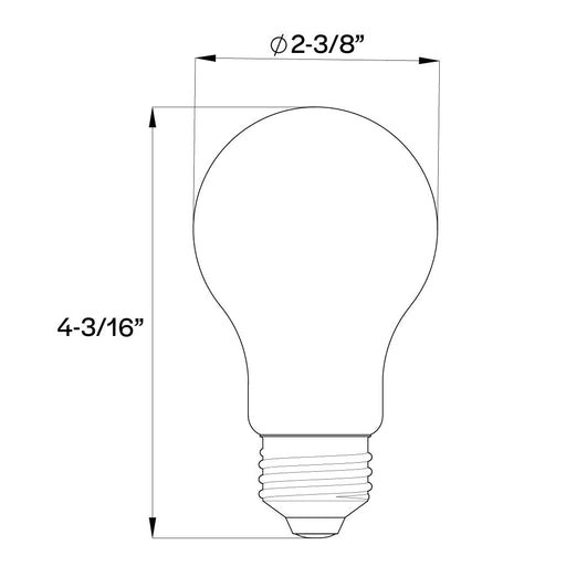 Halco A19-FR-FLED4-930-E26-3WD LED Filament A19 Lamp E26 Base 3000K 3-Way 3.3W/5.5W/8.8W Lumen Selectable 300Lm/500Lm/800Lm 90 CRI 120V Frosted (82717)