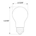Halco A19-FR-FLED4-927-E26-3WD LED Filament A19 Lamp E26 Base 2700K 3-Way 3.3W/5.5W/8.8W Lumen Selectable 300Lm/500Lm/800Lm 90 CRI 120V Frosted (82716)