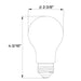 Halco LSA19-FR-FLED4-930-E26-D LED Filament A19 Bulb E26 Base 3000K 3-Step Built In Dimming Wattage/Lumen Selectable 2W/4W/7W 136Lm/450Lm/800Lm Frosted (82541)