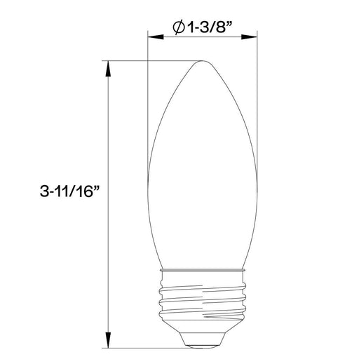 Halco 9B11-FR-FLED4-950-E26-D LED Filament B11 Lamp Medium E26 Base 5000K 8.8W 800Lm Frosted 90 CRI 120V Dimmable (82590)
