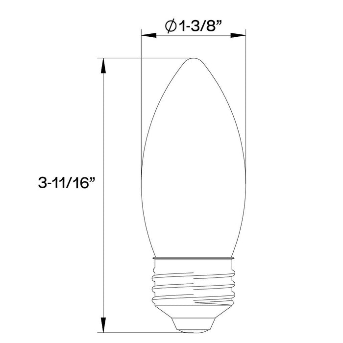 Halco 9B11-FR-FLED4-950-E26-D LED Filament B11 Lamp Medium E26 Base 5000K 8.8W 800Lm Frosted 90 CRI 120V Dimmable (82590)