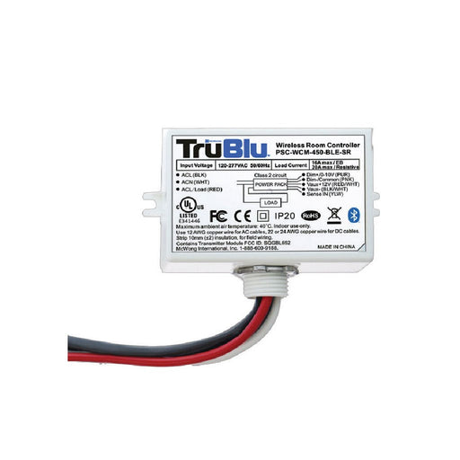 Halco PSC-WCM-450-BLE-SR TruBlu Mesh Line Voltage Single Channel Wireless Room Controller With Integral Relay 120-277VAC (25433)