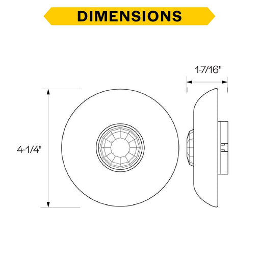 Halco PSC-ND-I-CM-DC-BLE-SR TruBlu Mesh Wireless PIR Ceiling Occupancy Sensor Low Voltage Input 12-24VDC (25431)