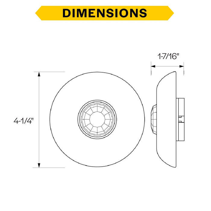 Halco PSC-ND-I-CM-DC-BLE-SR TruBlu Mesh Wireless PIR Ceiling Occupancy Sensor Low Voltage Input 12-24VDC (25431)