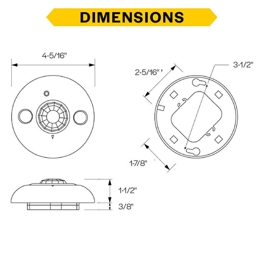Halco PSC-BL-D-CM-DC-BLE-SR TruBlu Mesh Wireless Dual Tech Ceiling Occupancy Sensor Low Voltage Input 12-24VDC (25432)
