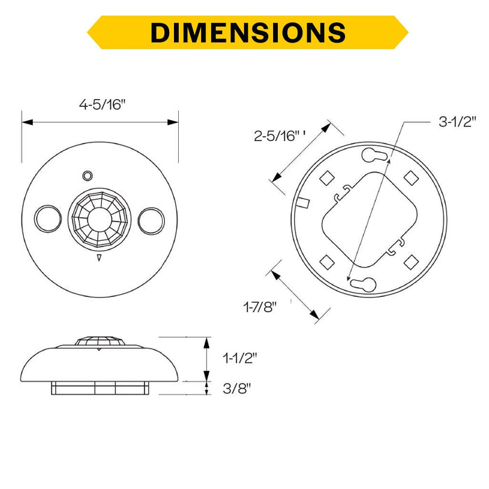 Halco PSC-BL-D-CM-DC-BLE-SR TruBlu Mesh Wireless Dual Tech Ceiling Occupancy Sensor Low Voltage Input 12-24VDC (25432)
