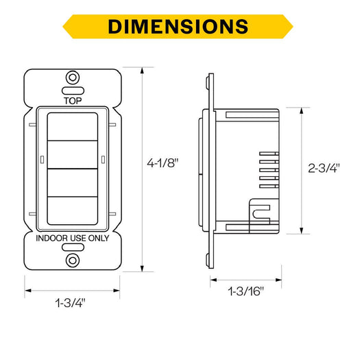 Halco PSC-DM-WS-400-BLE-SR-WH TruBlu Mesh Wireless 4-Button Wall/Scene Controller 120-277VAC White [Decora Plate Not Included] (25427)