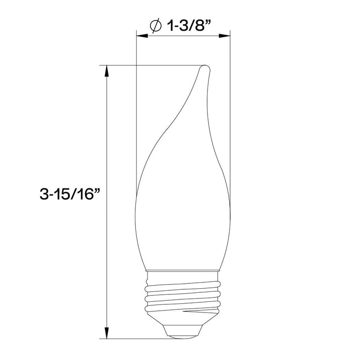 Halco CA11-FR-FLED4-950-E26-3WD LED Filament CA11 Lamp E26 Base 5000K 3-Way 2.2W/3.3W/5.5W Lumen Selectable 200Lm/300Lm/500Lm 90 CRI 120V Frosted (82730)