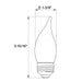 Halco 9CA11-FR-FLED4-930-E26-D LED Filament CA11 Lamp Medium E26 Base 3000K 8.8W 800Lm Frosted 90 CRI 120V Dimmable (82634)