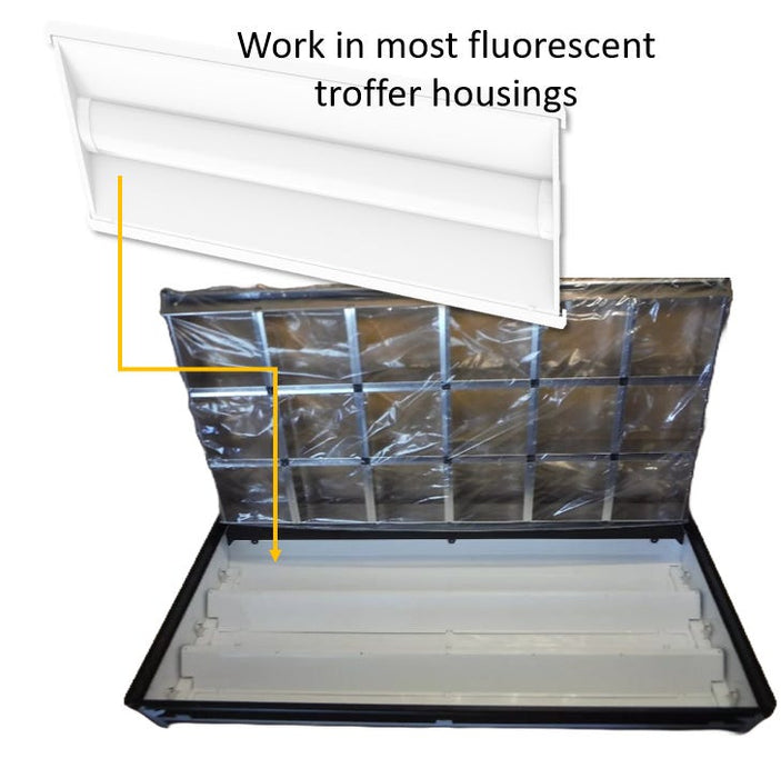 Halco CBT-RK-24-LS-CS-UNV LED 2X4 Center Basket Troffer Retrofit Kit Controls Ready Lumen/CCT Selectable 4000Lm/4500Lm/5000Lm 3500K/4000K/5000K 120-277V 0-10V Dimming (81803)