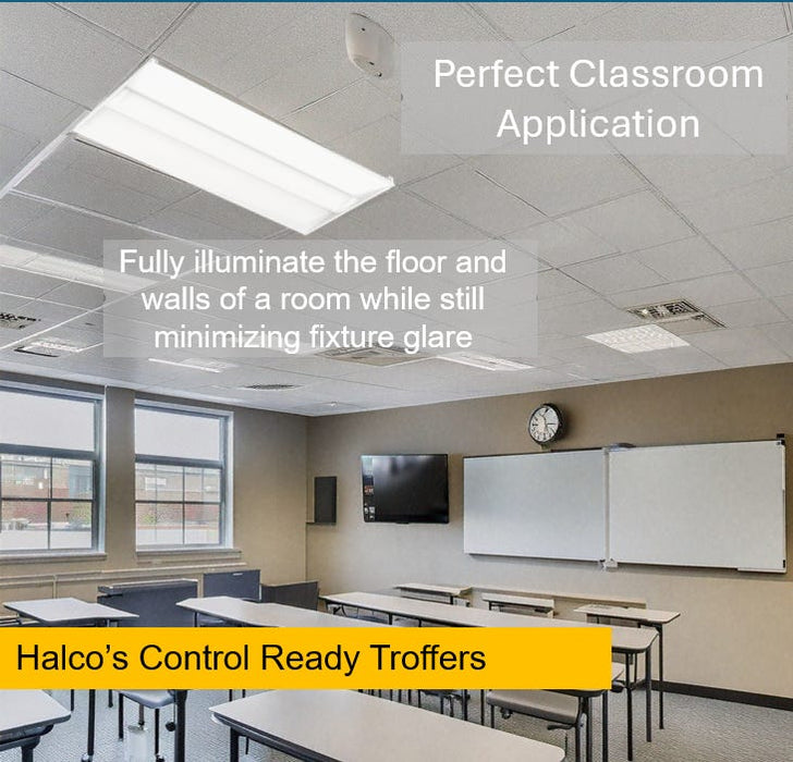 Halco CBT-RK-22-LS-CS-UNV-EM LED 2X2 Center Basket Troffer Retrofit Kit Controls Ready Selectable 2500Lm/3125Lm/4000Lm 3500K/4000K/5000K 120-277V 0-10V Dimming Emergency Battery Backup (81808)