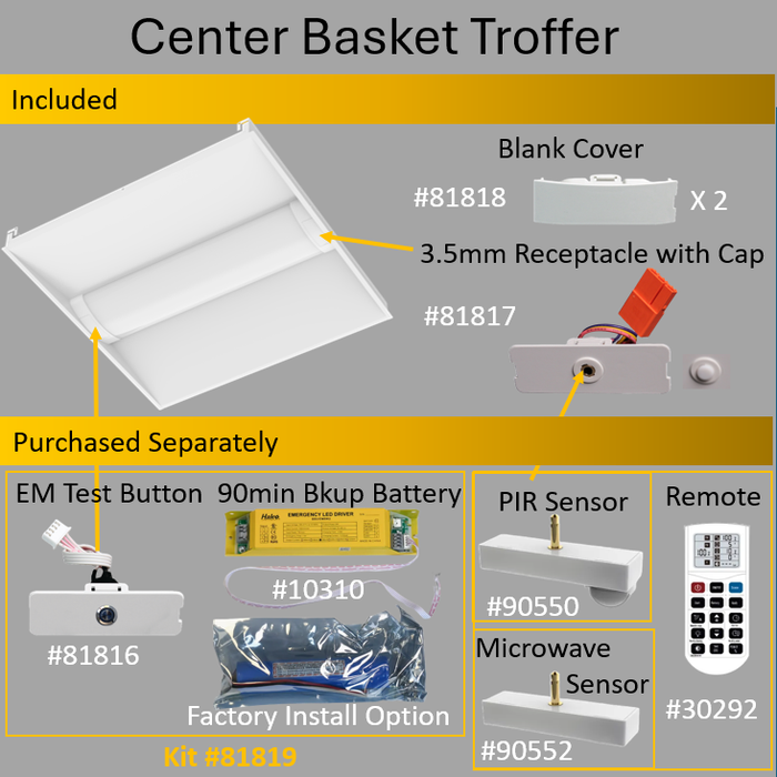 Halco CBT-ENDCAP-3.5MM Center Basket Troffer End Cap With 3.5Mm Receptacle (81817)