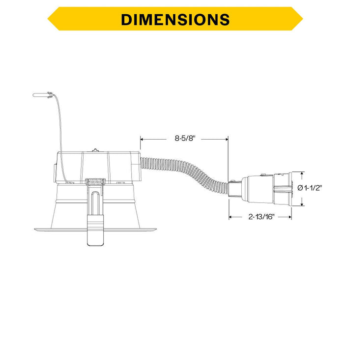 Halco CDLEM-8-LS-CS-HZWH-DDV 8 Inch Downlight Selectable 1800Lm/2700Lm/3500Lm 2700K/3000K/3500K/4000K/5000K 120-277V Triac/ELV/0-10V Emergency Backup Haze Reflector/White Flange (89224)