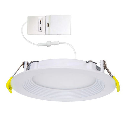 Halco CSDL-4-LS-CS-BT-DDV Commercial Slim Downlight 4 Inch 13W Lumen/CCT Selectable 500Lm/700Lm/900Lm 2700K/3000K/3500K/4000K/5000K Baffle Trim 120-277V Dimmable (89171)