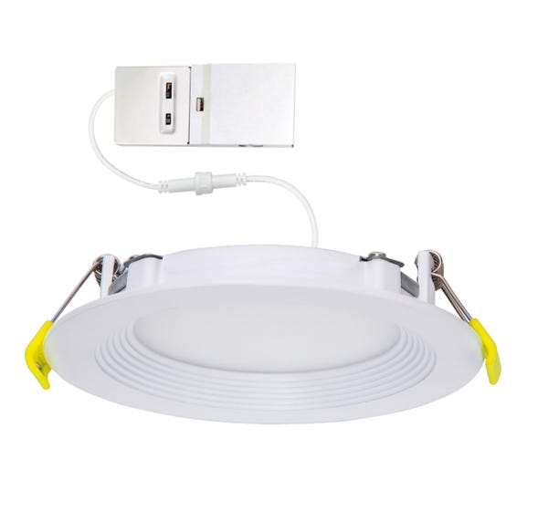 Halco CSDL-4-LS-CS-BT-DDV Commercial Slim Downlight 4 Inch 13W Lumen/CCT Selectable 500Lm/700Lm/900Lm 2700K/3000K/3500K/4000K/5000K Baffle Trim 120-277V Dimmable (89171)