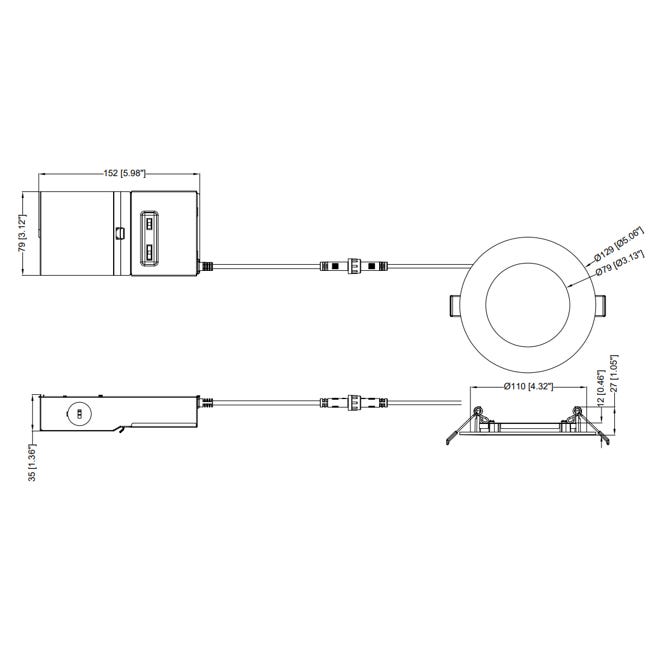 Halco CSDL-4-LS-CS-ST-DDV Commercial Slim Downlight 4 Inch 13W Lumen/CCT Selectable 500Lm/700Lm/900Lm 2700K/3000K/3500K/4000K/5000K Smooth Trim 120-277V Dimmable (89168)