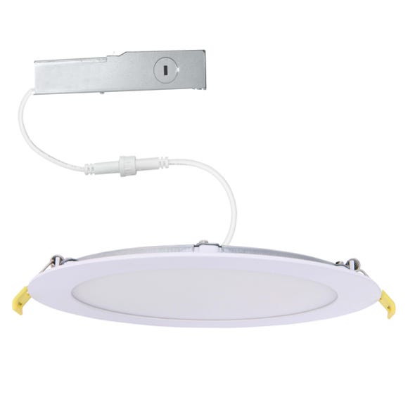 Halco CSDL-6-LS-CS-ST-DDV Commercial Slim Downlight 6 Inch 15W Lumen/CCT Selectable 700Lm/900Lm/1100Lm 2700K/3000K/3500K/4000K/5000K Smooth Trim 120-277V Dimmable (89169)