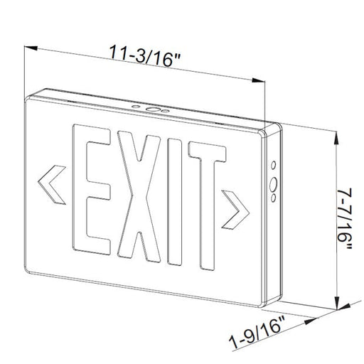 Halco EMG-DCEX-BABK-R Emergence Series Die-Cast Exit Red Legend Universal Single/Double Brushed Aluminum Face Black Housing (97106)