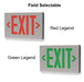 Halco EMG-DCEX-BABK-RG Emergence LED Die-Cast Exit Sign Selectable Red/Green Legend Brushed Aluminum Face Black Housing Single/Double Face Selectable AC Or Battery Backup (97112)