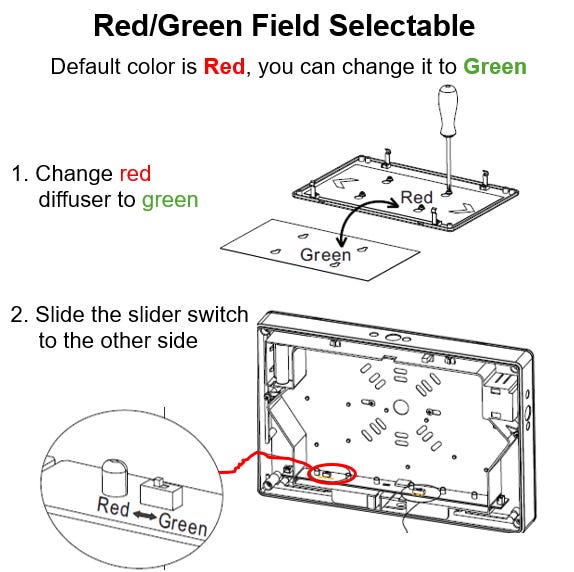 Halco EMG-DCEX-BABK-RG Emergence LED Die-Cast Exit Sign Selectable Red/Green Legend Brushed Aluminum Face Black Housing Single/Double Face Selectable AC Or Battery Backup (97112)