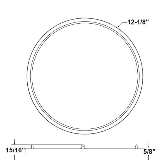 Halco DSK-12-TRM-BN Surface Mount Disk 12 Inch Round Trim Brushed Nickel (83937)