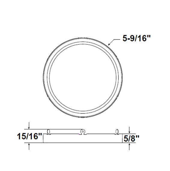 Halco DSK-5.5-TRM-DB Surface Mount Disk 5.5 Inch Round Trim Dark Bronze (83927)