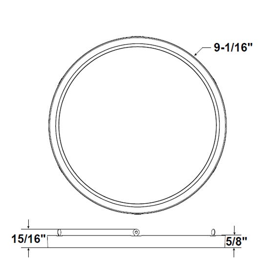 Halco DSK-9-TRM-BK Surface Mount Disk 9 Inch Round Trim Black (83932)