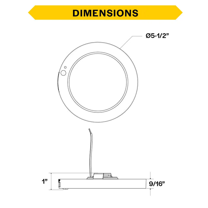 Halco DSK-5.5-CS-120V-PIR LED Surface Mount Disk Downlight 5.5 Inch 10W 820Lm CCT Selectable 2700K/3000K/3500K/4000K/5000K 120V Non-Dimmable PIR Sensor (83901)