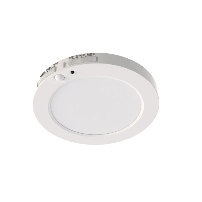Halco DSK-5.5-CS-120V-PIR LED Surface Mount Disk Downlight 5.5 Inch 10W 820Lm CCT Selectable 2700K/3000K/3500K/4000K/5000K 120V Non-Dimmable PIR Sensor (83901)