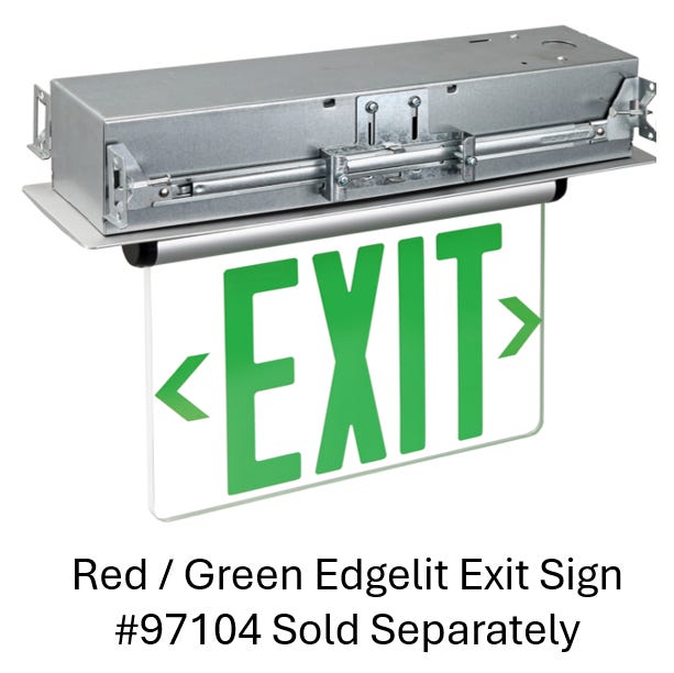 Halco EDG-AL-RTK Edgelit Exit Recessed Mount Trim Kit For Ceiling Or Wall With Bar Hangers And Anodized Aluminum Trim Plate (97105)