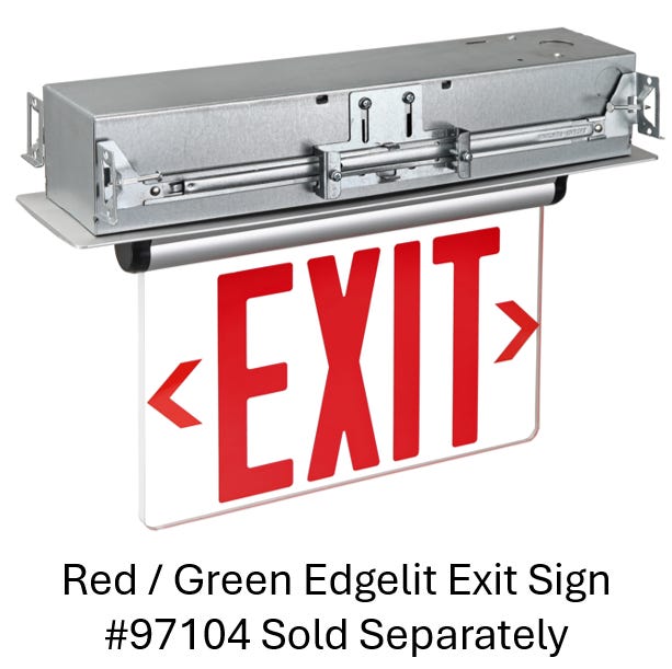 Halco EDG-AL-RTK Edgelit Exit Recessed Mount Trim Kit For Ceiling Or Wall With Bar Hangers And Anodized Aluminum Trim Plate (97105)