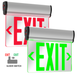 Halco EMG-EDG-AL-RG Emergence Series LED Aluminum Edgelit Exit Sign Red/Green Single/Double Face Universal Mounting (97104)