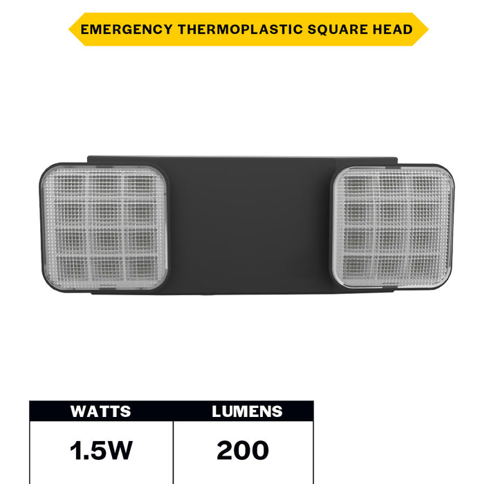 Halco Emergency Unit Thermoplastic Square Head Black Housing