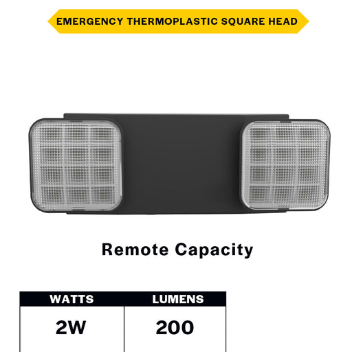 Halco Emergency Unit Thermoplastic Square Head Black Housing