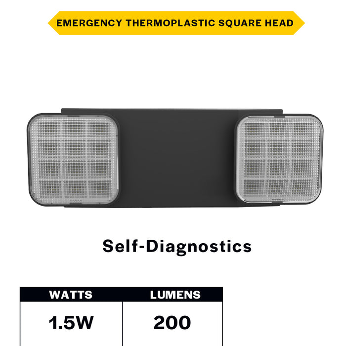 Halco Emergency Unit Thermoplastic Square Head Black Housing