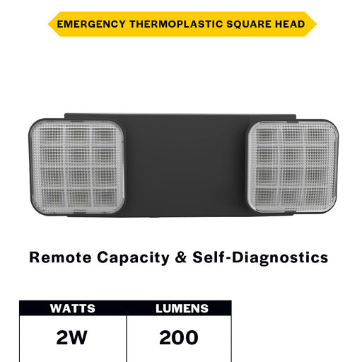 Halco Emergency Unit Thermoplastic Square Head Black Housing