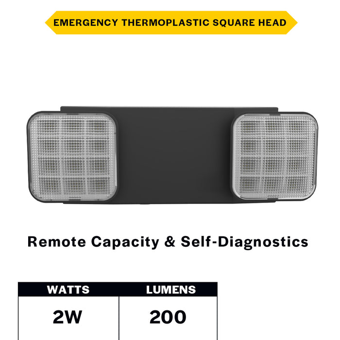 Halco Emergency Unit Thermoplastic Square Head Black Housing