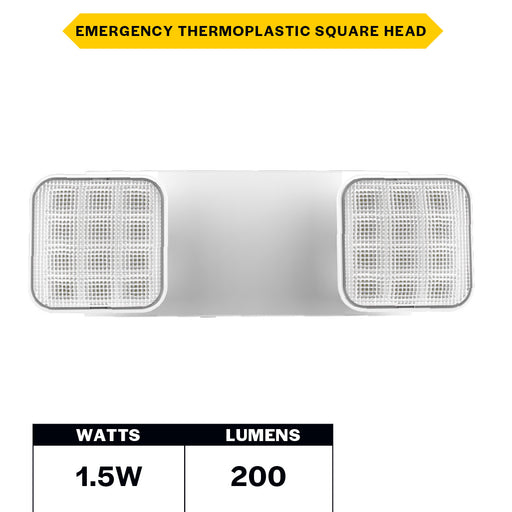 Halco Emergency Unit Thermoplastic Square Head White Housing