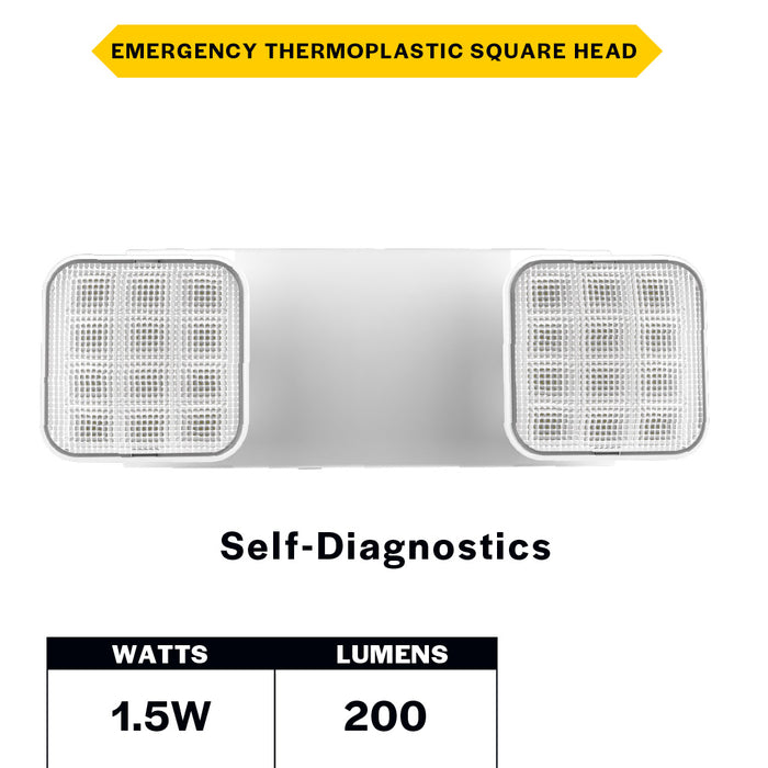 Halco Emergency Unit Thermoplastic Square Head White Housing