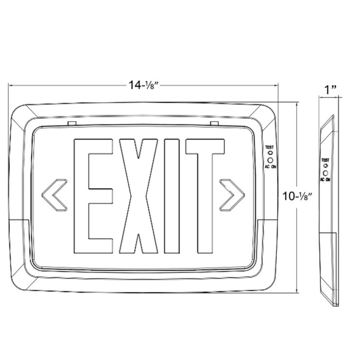 Halco EMG-LPCU-G-WH Low Profile Exit And Emergency Combination Single Face Green Legend White Housing (97141)