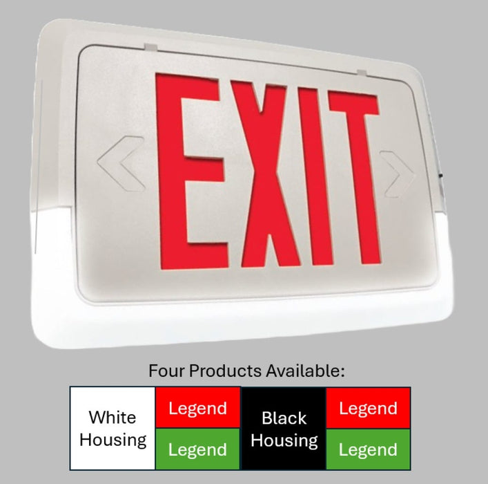 Halco EMG-LPCU-G-WH Low Profile Exit And Emergency Combination Single Face Green Legend White Housing (97141)